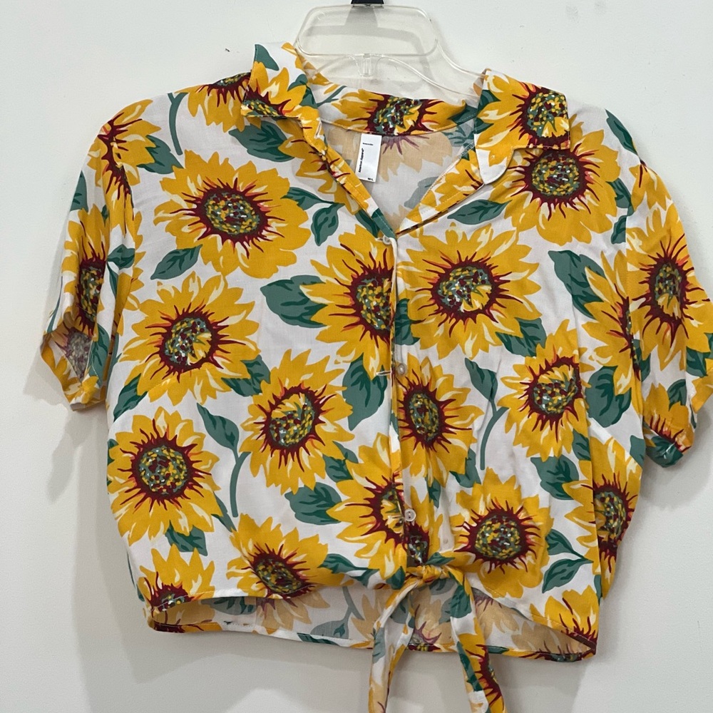 American Apparel Sunflower Cropped Button Up